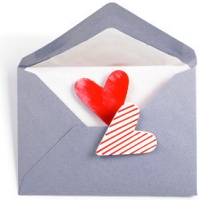 Greeting card with hearts